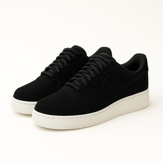 Air Force 1 Black Nobuck corda